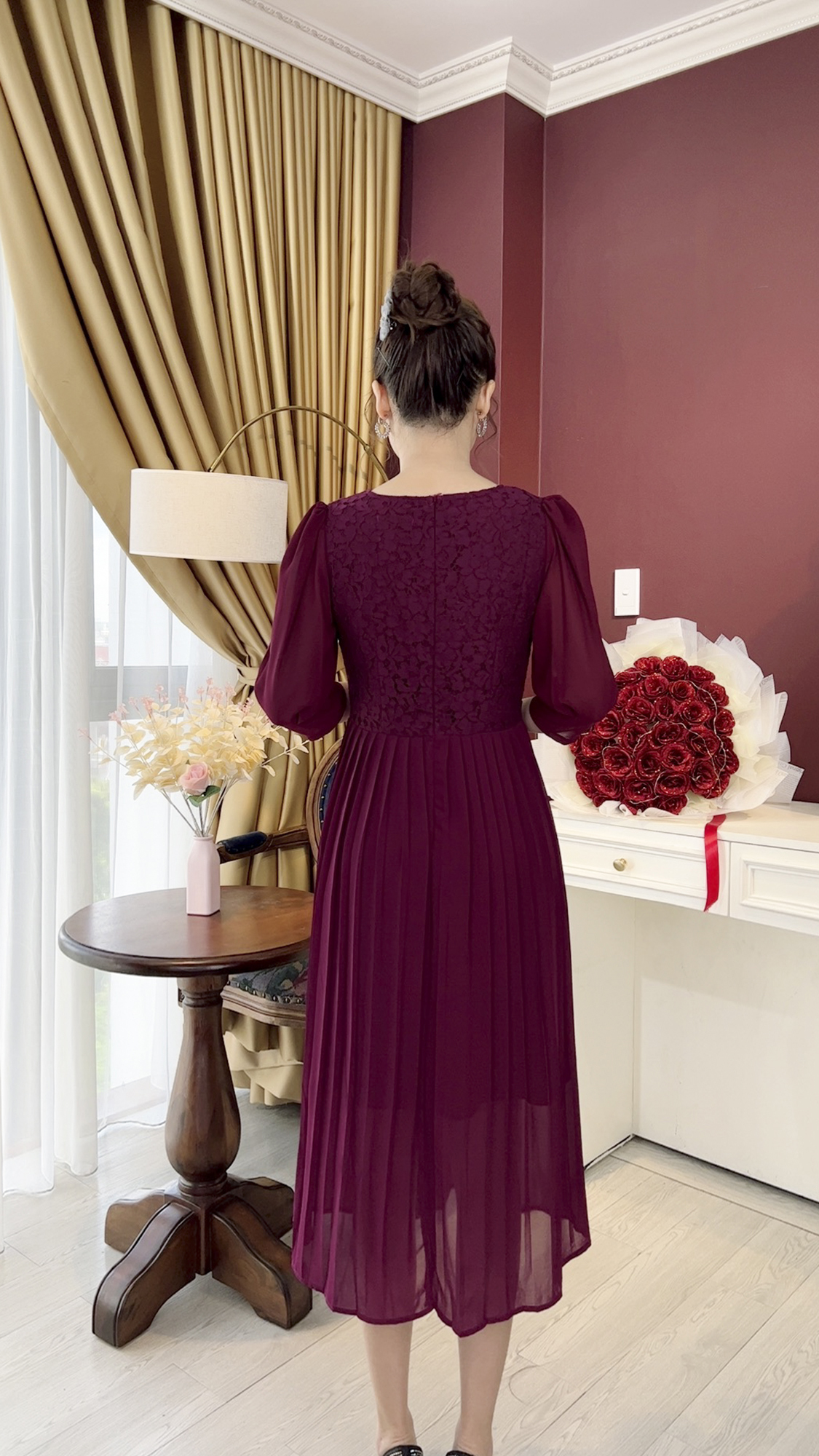 Đầm Trung Niên [ Linh Trà ] (TM 678) Trẻ Trung Thiết Kế Trang Nhã Thanh Lịch Đi Làm Đi Tiệc Cho Bà Cho Mẹ U40 U50