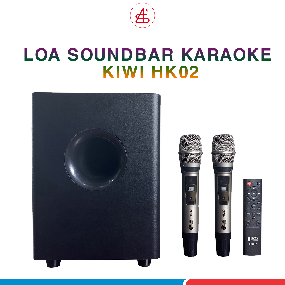 Loa Soundbar Kiwi HK02, kèm 2 tay mic và điều khiển từ xa, công suất max 150W, hàng chính hãng