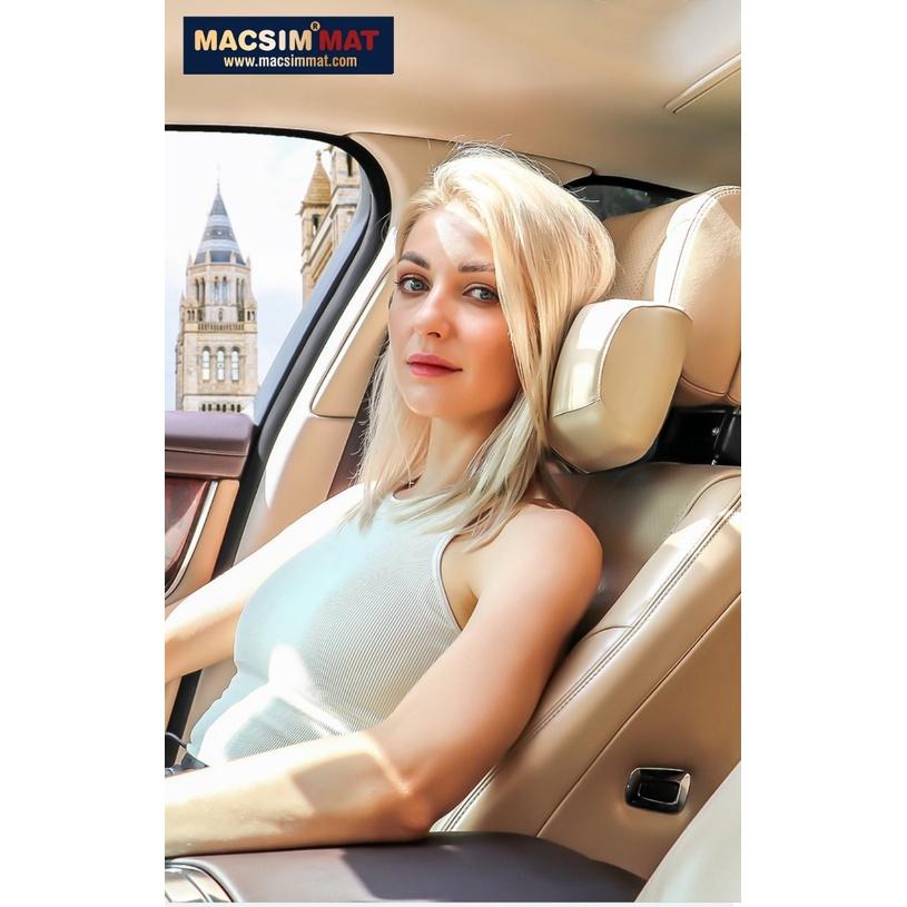 Gối tựa đầu ô tô cao cấp nhãn hiệu Macsim CHP03B màu đen, nâu , be