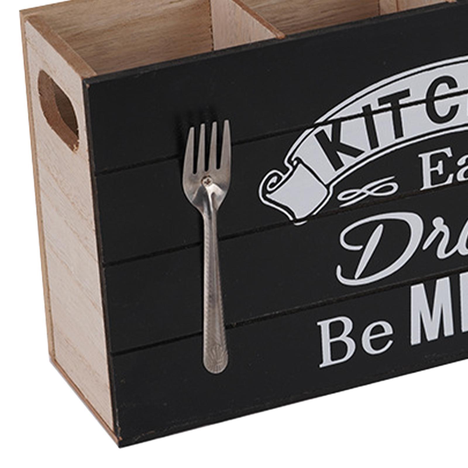 Retro Style Wood Kitchen Cutlery Holder Multifunction for Kitchen Decoration