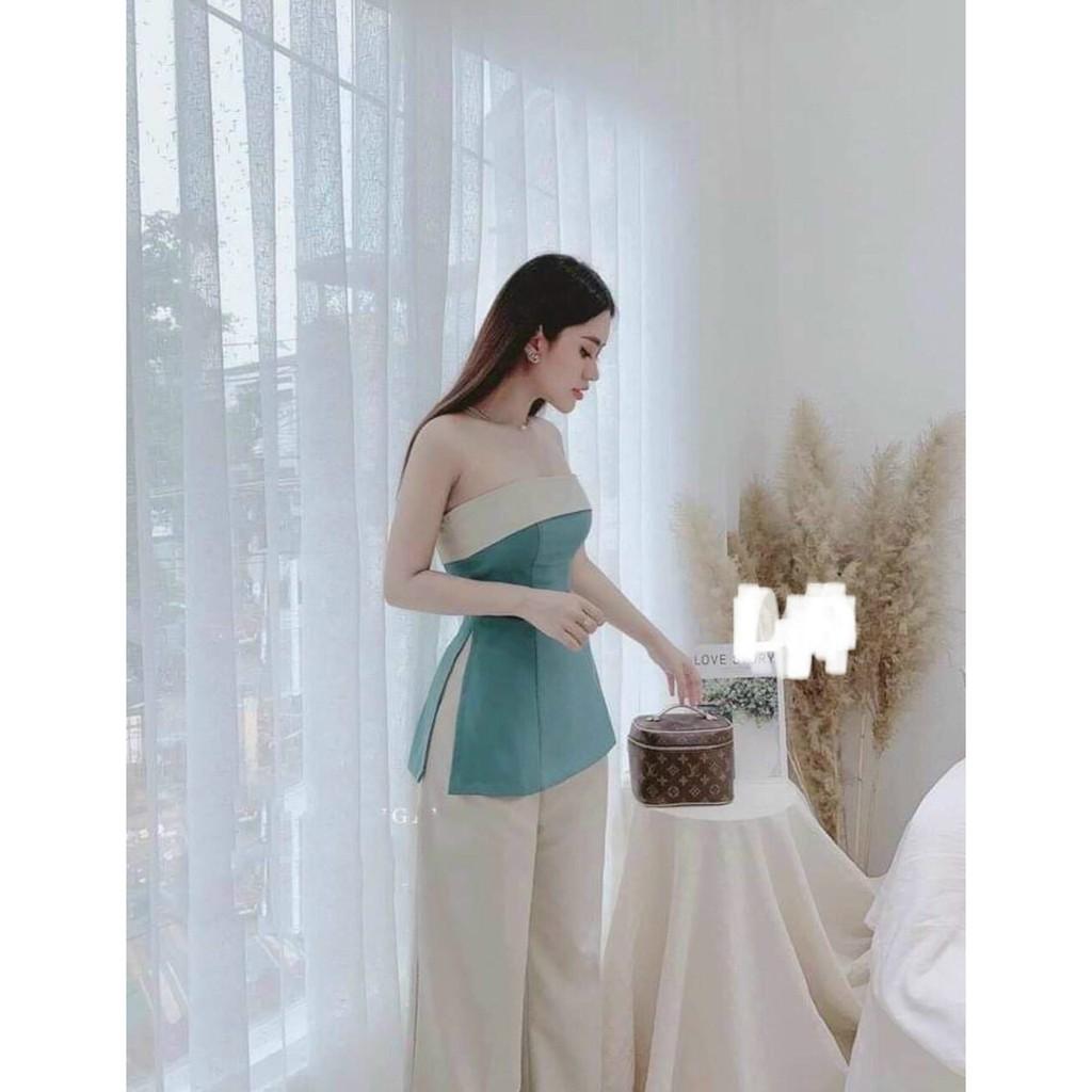Sét đồ bộ cúp ngực quần ống rộng Thời Trang Nữ
