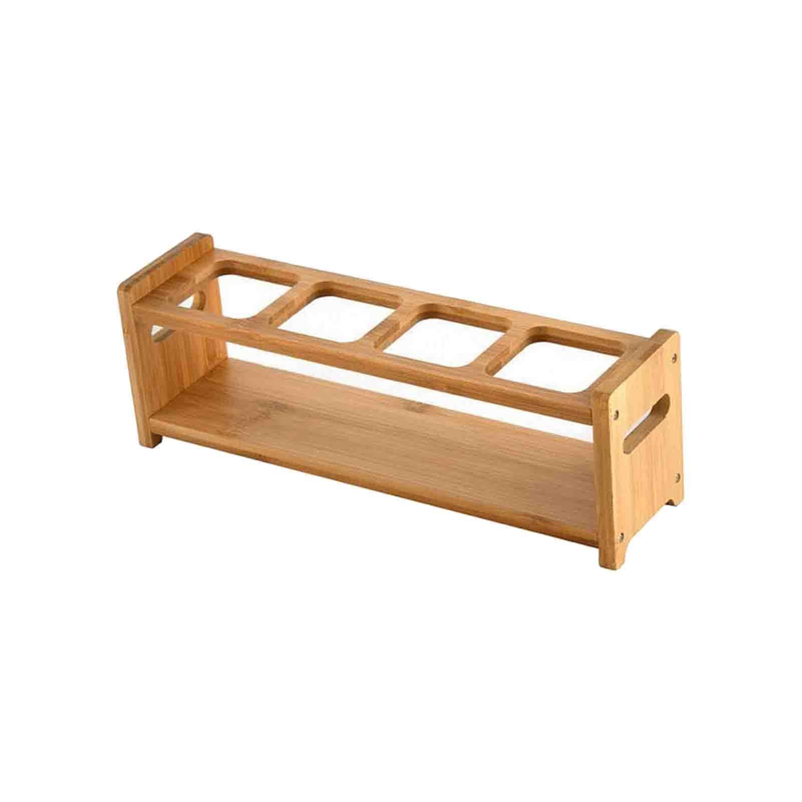Glass Server Wood Display Rack for Restaurant Bar Cocktails Party