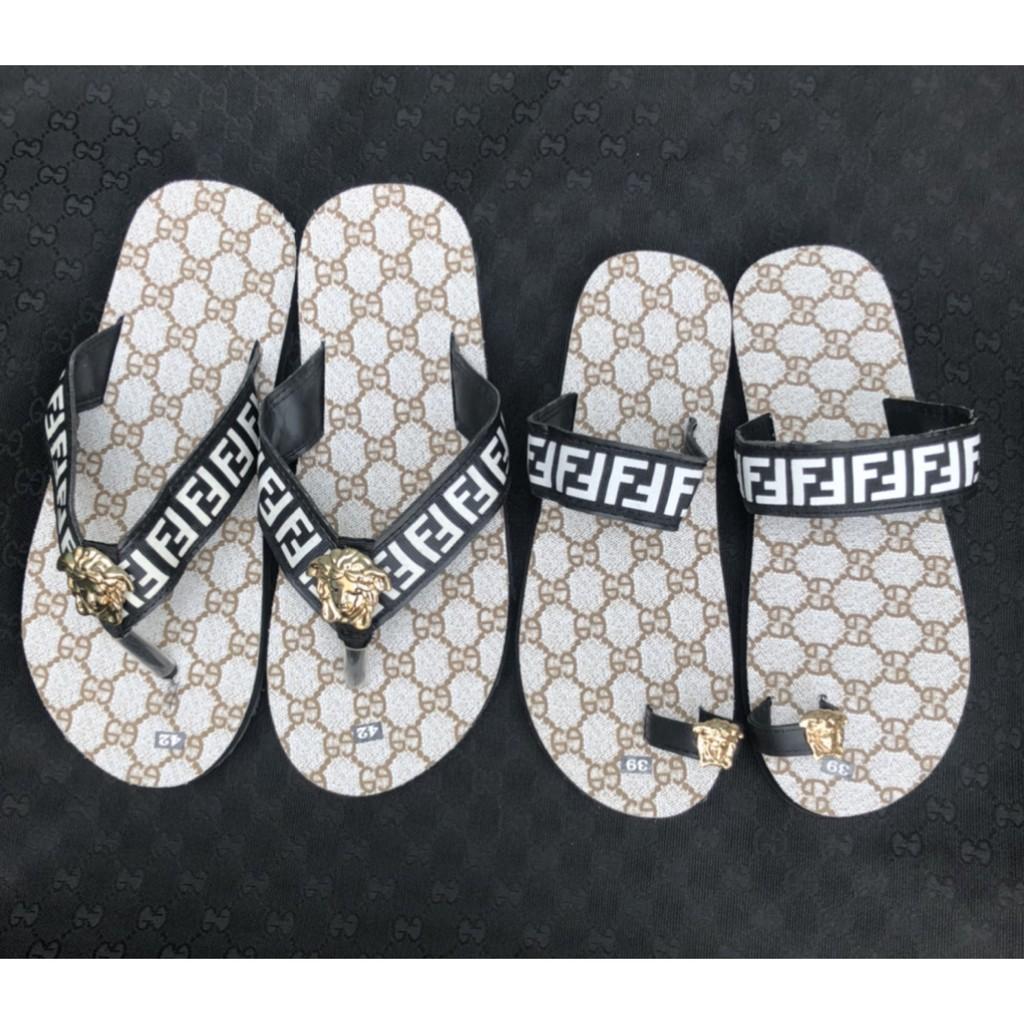 dép cặp nam nữ sandal đồng nai ( đế màu kem mờ gg quai F ) size từ 35 nữ đến 43 nam size khác nhắn tin chọn thêm