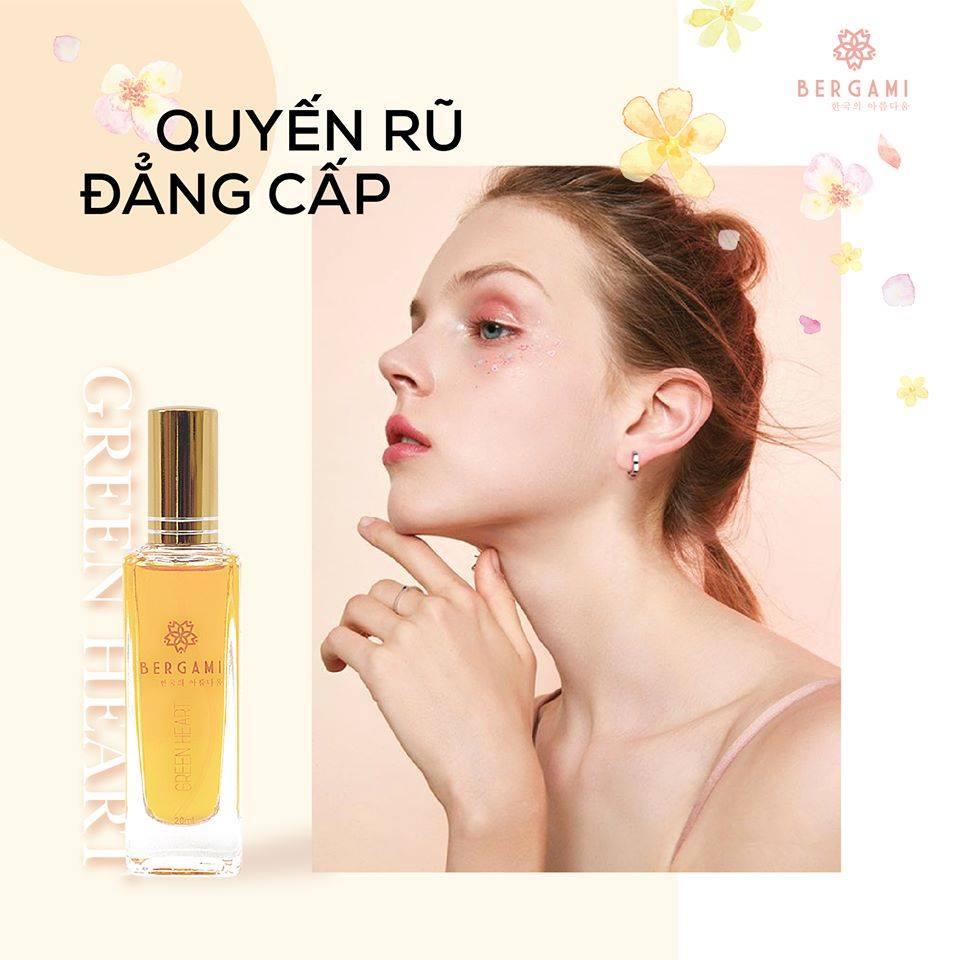 Nước hoa nữ Green Heart Bergami 20ml - Mùi hương quý phái, gợi cảm- Lưu hương 12h