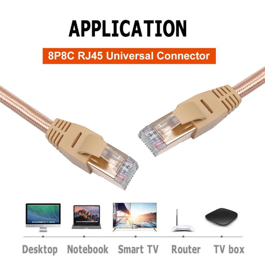 Cat7 Ethernet Network Cable RJ45 Flat Internet Network Extension Cord 1Meter