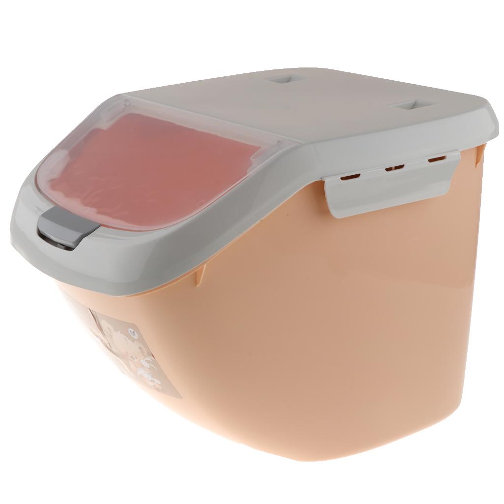 3X Plastic Pet Food Container Jar Measuring Cup Cereal Grain Storage Box Orange