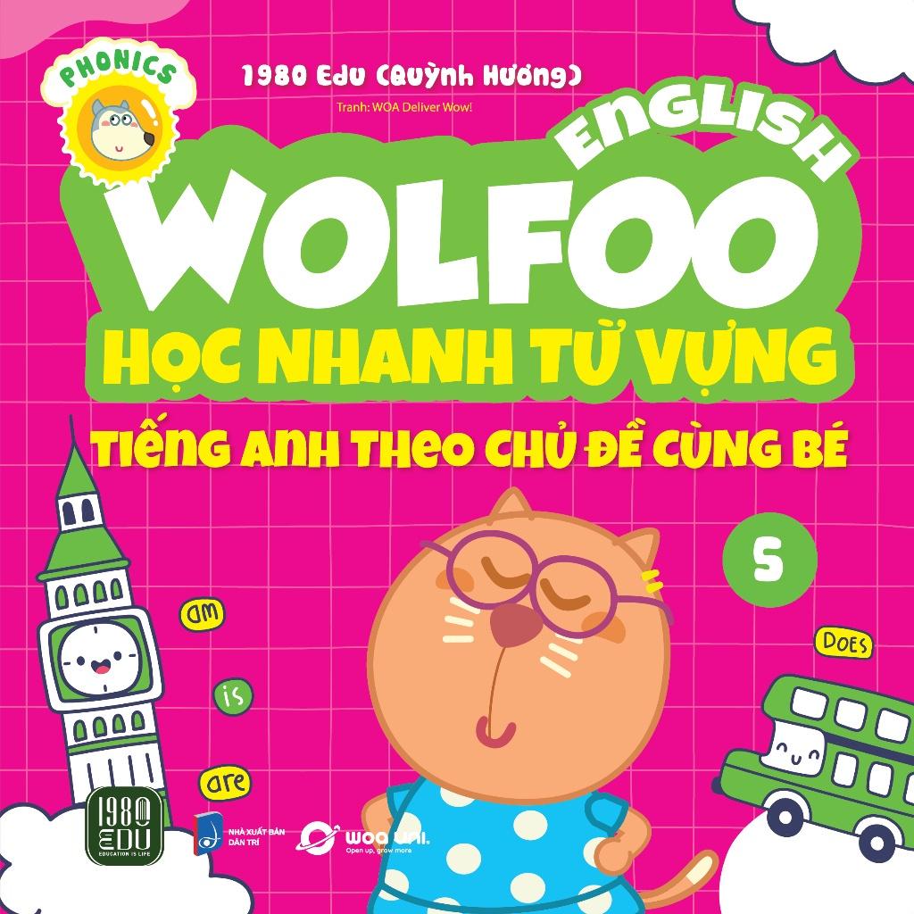 Combo 6 Cuốn Wolfoo English – Học Nhanh Từ Vựng Tiếng Anh - Bản Quyền