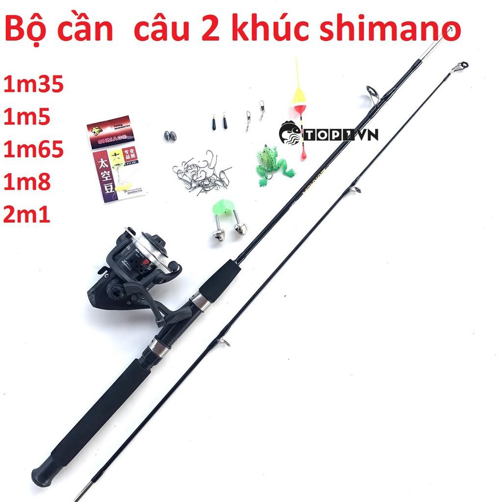 Bộ cần 2 khúc đặc đen Shimano kèm phụ kiện , Bộ cần giá rẻ tải cá cao - Minh Phú