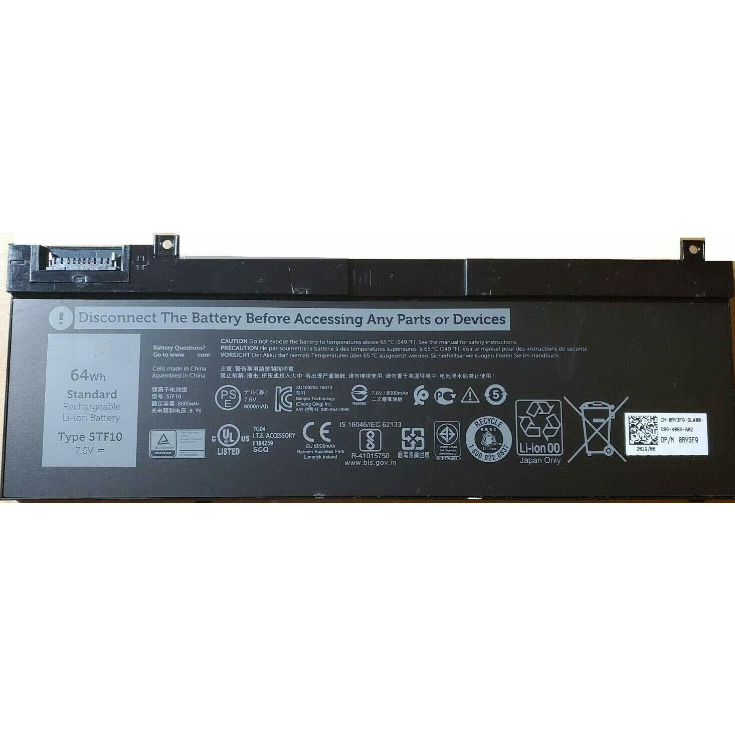 Pin dành cho Laptop DELL PRECISION 7530 7540 7730 7740 5TF10 64WHR