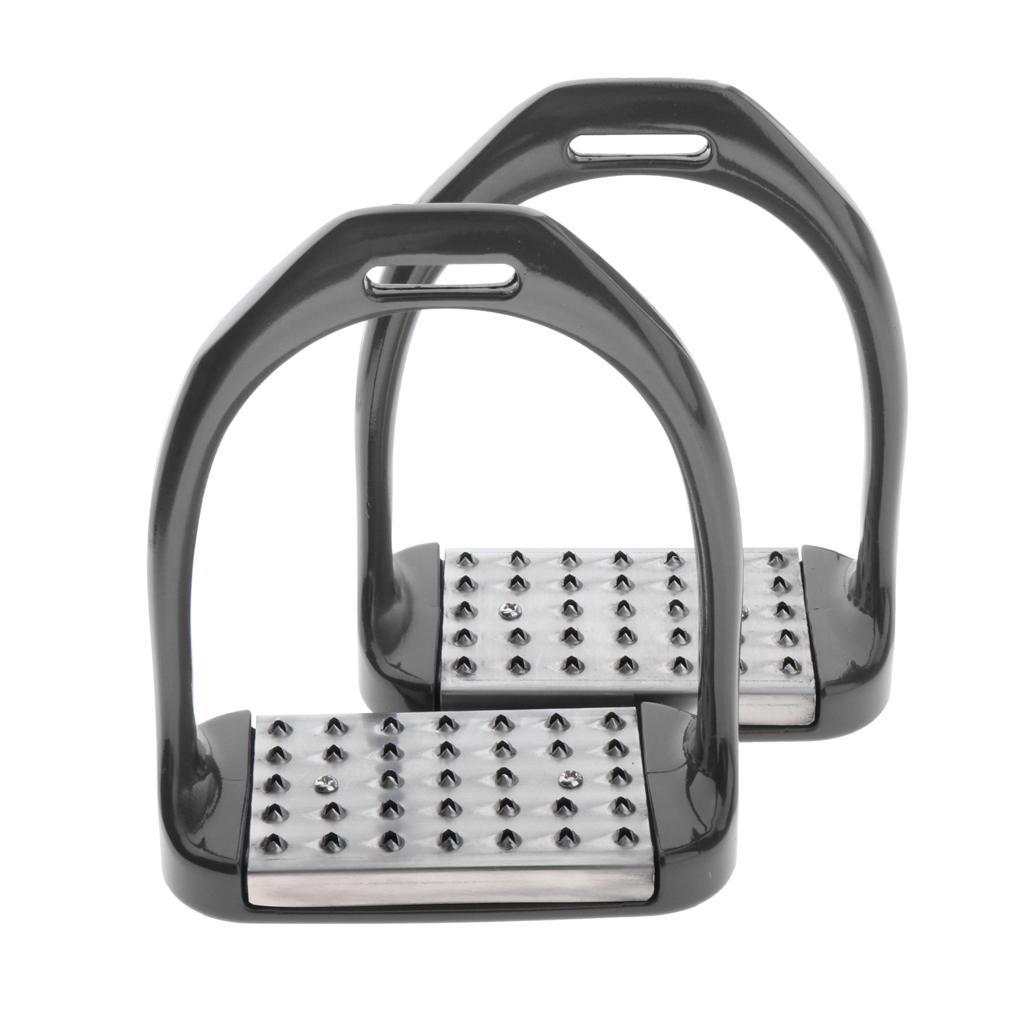 1 Pair Premium Stirrups Firm Colored Paint with Anti-Slip Pad for Adult