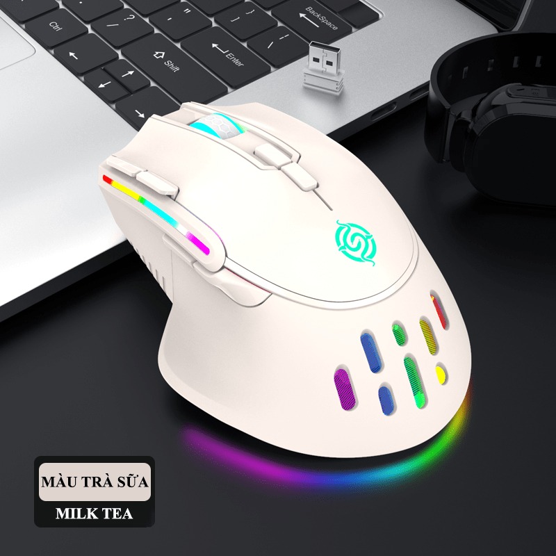 Chuột không dây K-snake BM-520 kết nối bằng chip USB 2.4GHz có led RGB nhiều chế độ màu và độ DPI lên đến 3200DPI