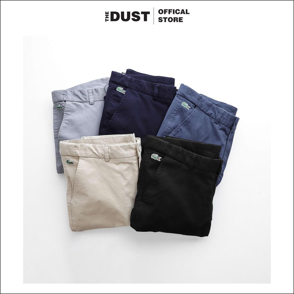 Quần short đùi nam LCT trơn basic vải kaki xuất xịn dày dặn, form slim fit có chun ẩn, co giãn nhẹ - THE DUST