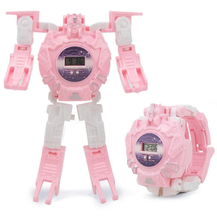 Đồ chơi lắp ghép ĐỒNG HỒ BIẾN HÌNH ROBOT SIÊU NHÂN màu hồng