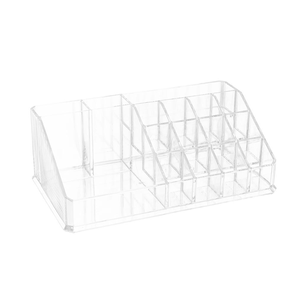 Acrylic Desk Lipstick Holder Display Cosmetic Organizer Makeup Case 16 Slots