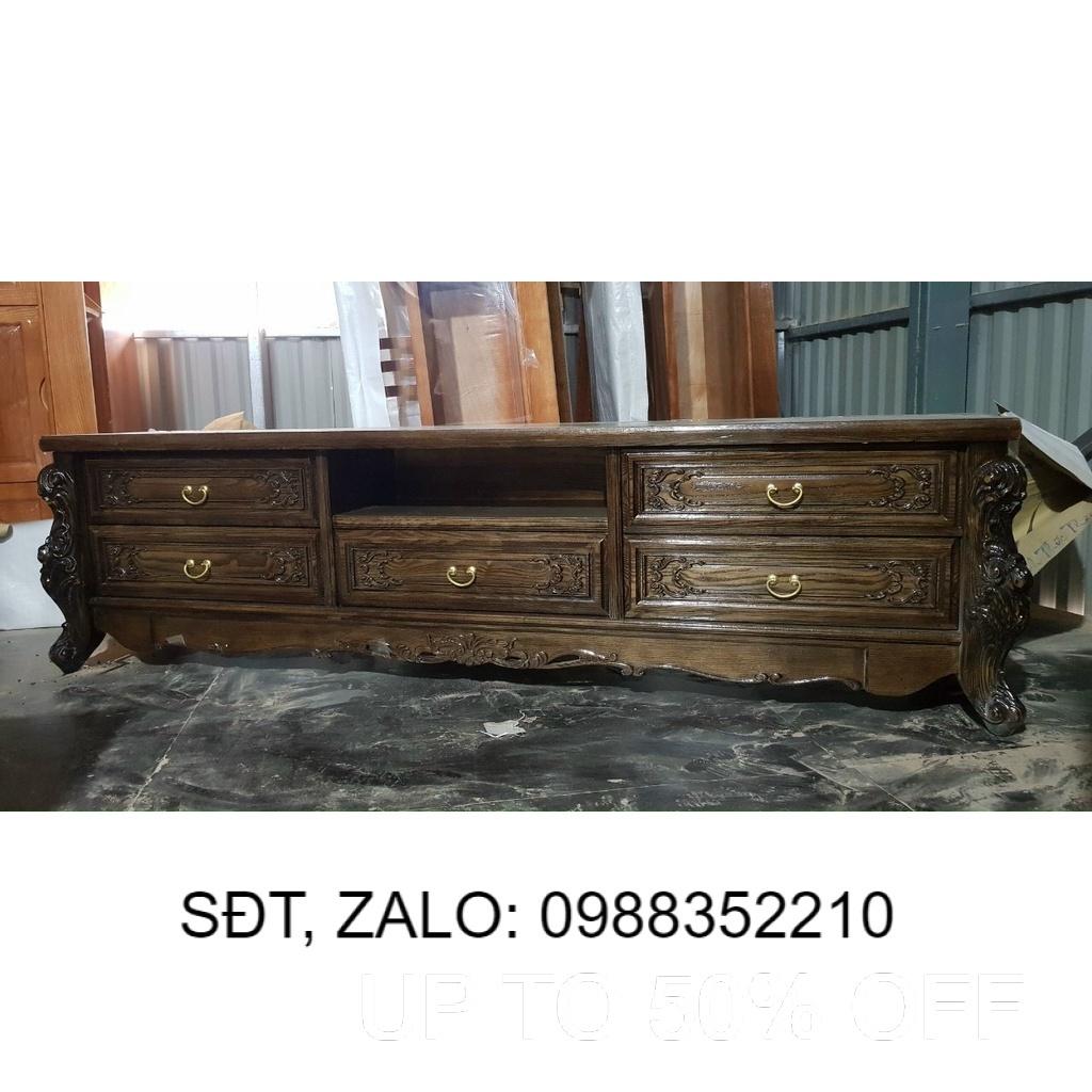 Kệ tivi gỗ sồi đen