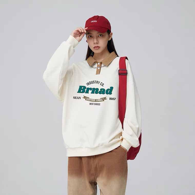 ÁO SWEATER POLO BRNAD CỔ BẺ FROM RỘNG KIỂU DÁNG BASIC THỜI TRANG G5
