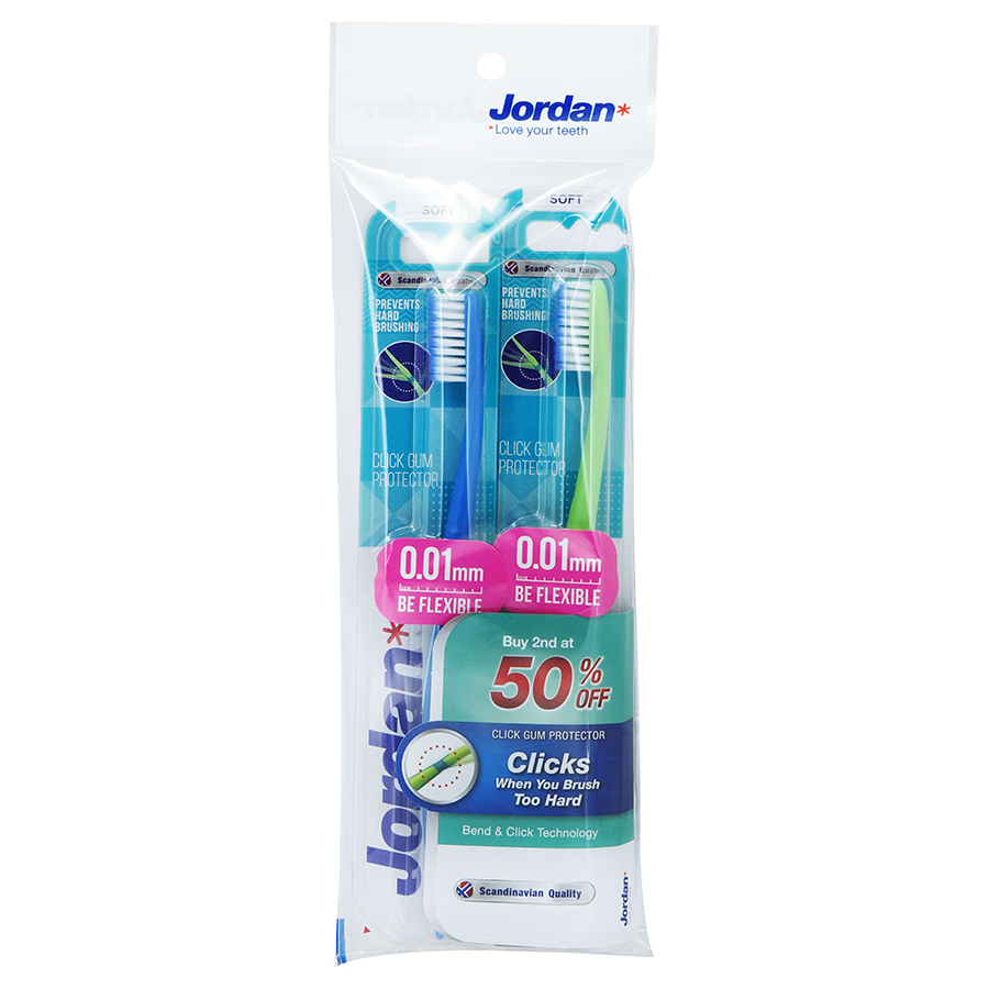 Bộ 2 Bàn Chải Đánh Răng Jordan Click Gum Protector - 100549020 - 9555019001445