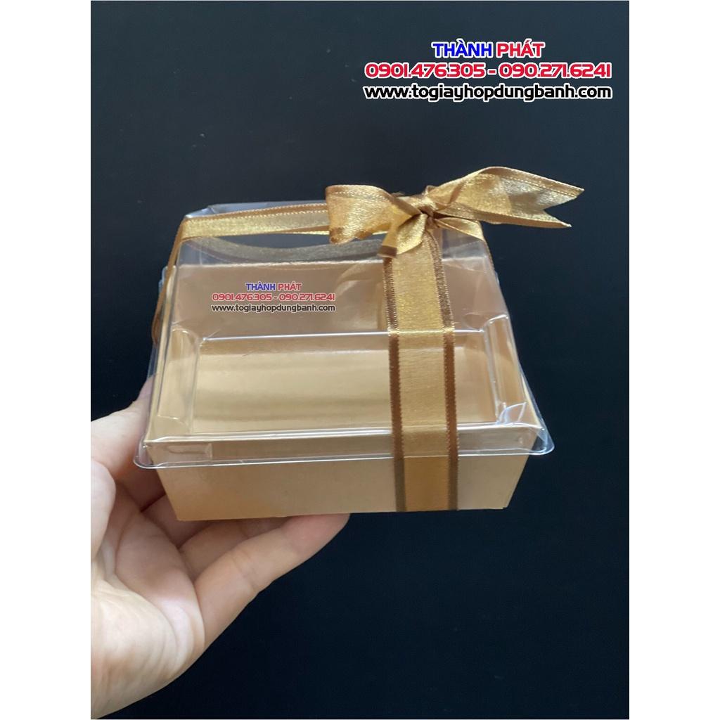 50 Hộp giấy E118 nâu kraft đựng bánh su sing, bông lan trứng muối