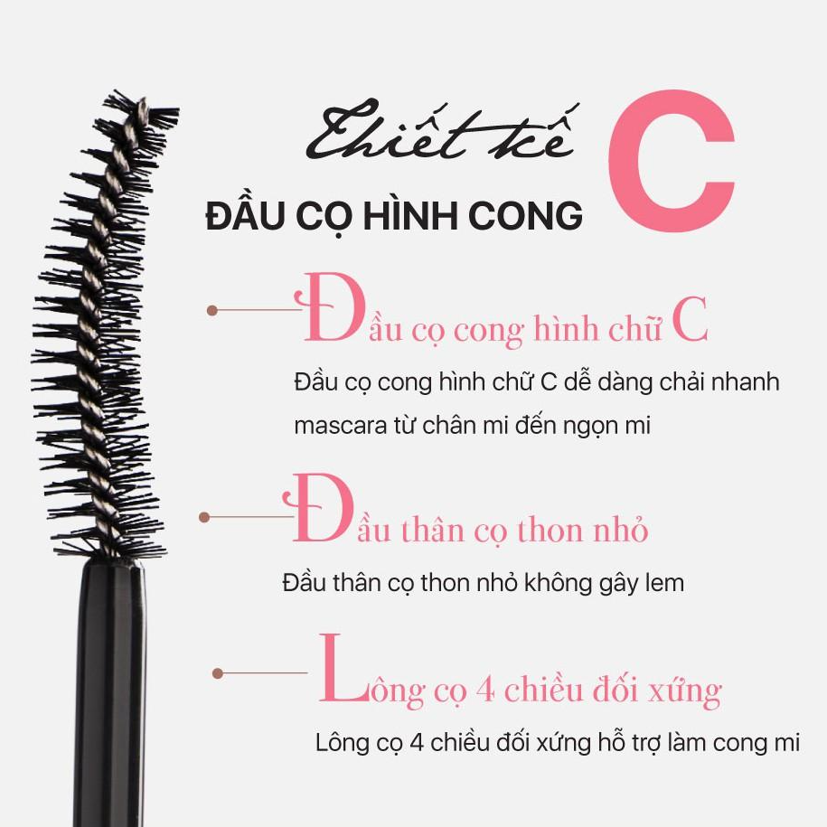 Mascara Essance Dày và Cong mi 10g - Volume and Curl