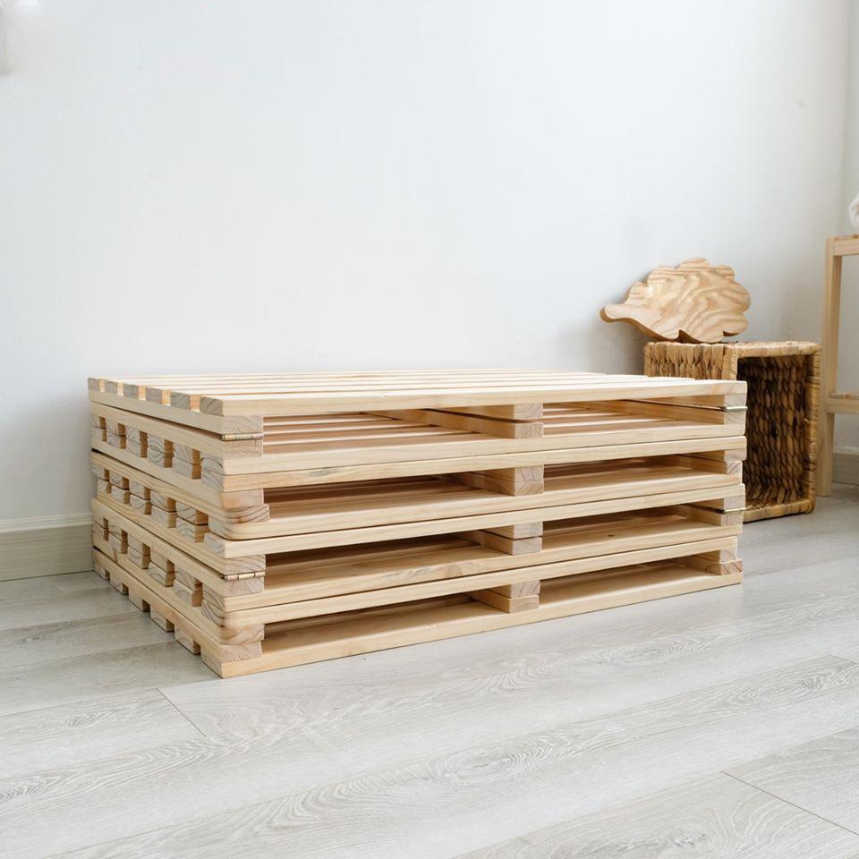 Giường ngủ Pallet gỗ thông , giường pallet