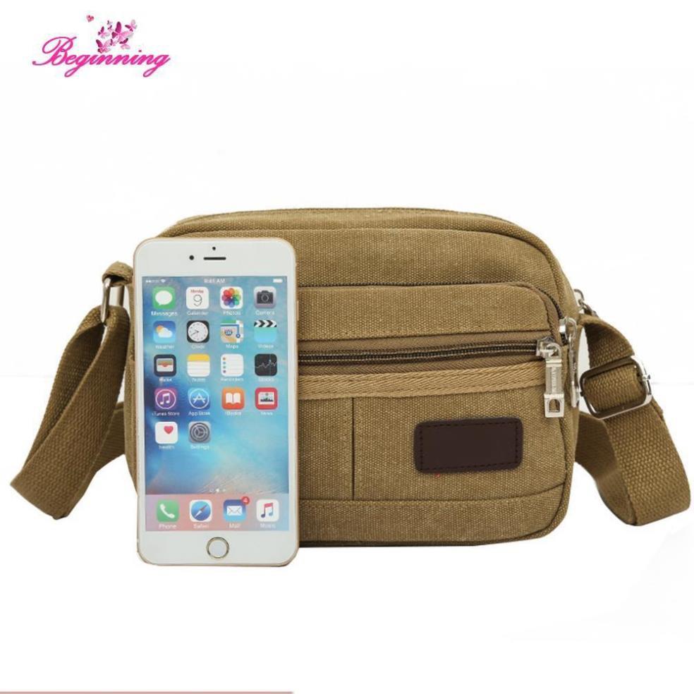 Túi canvas mini đeo chéo nhiều ngăn cho nam 208089