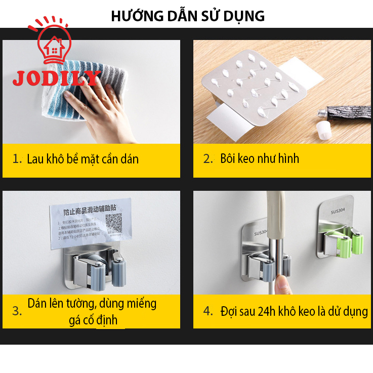 TREO CHỔI TREO CÂY LAU NHÀ TREO Ô DÙ VÒI HOA SEN VÒI NƯỚC JODILY DÁN TƯỜNG INOX 304