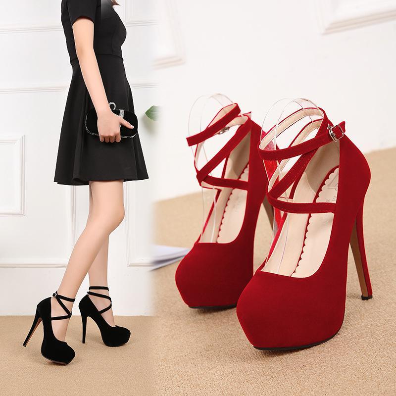 Giày nữ siêu cao phong cách Châu Âu Và Mỹ Giày Cao Gót Nữ Hộp Đêm Của Phụ Nữ Giày 20592