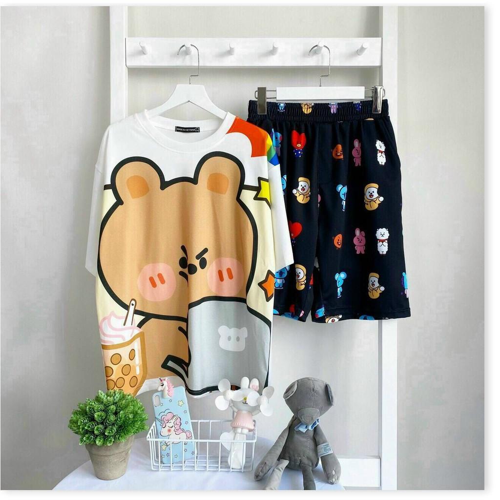 SET THUN NỮ COTTON,THIẾT KẾ HỌA TIẾT SIÊU DỄ THƯƠNG THỜI TRANG KING STORE