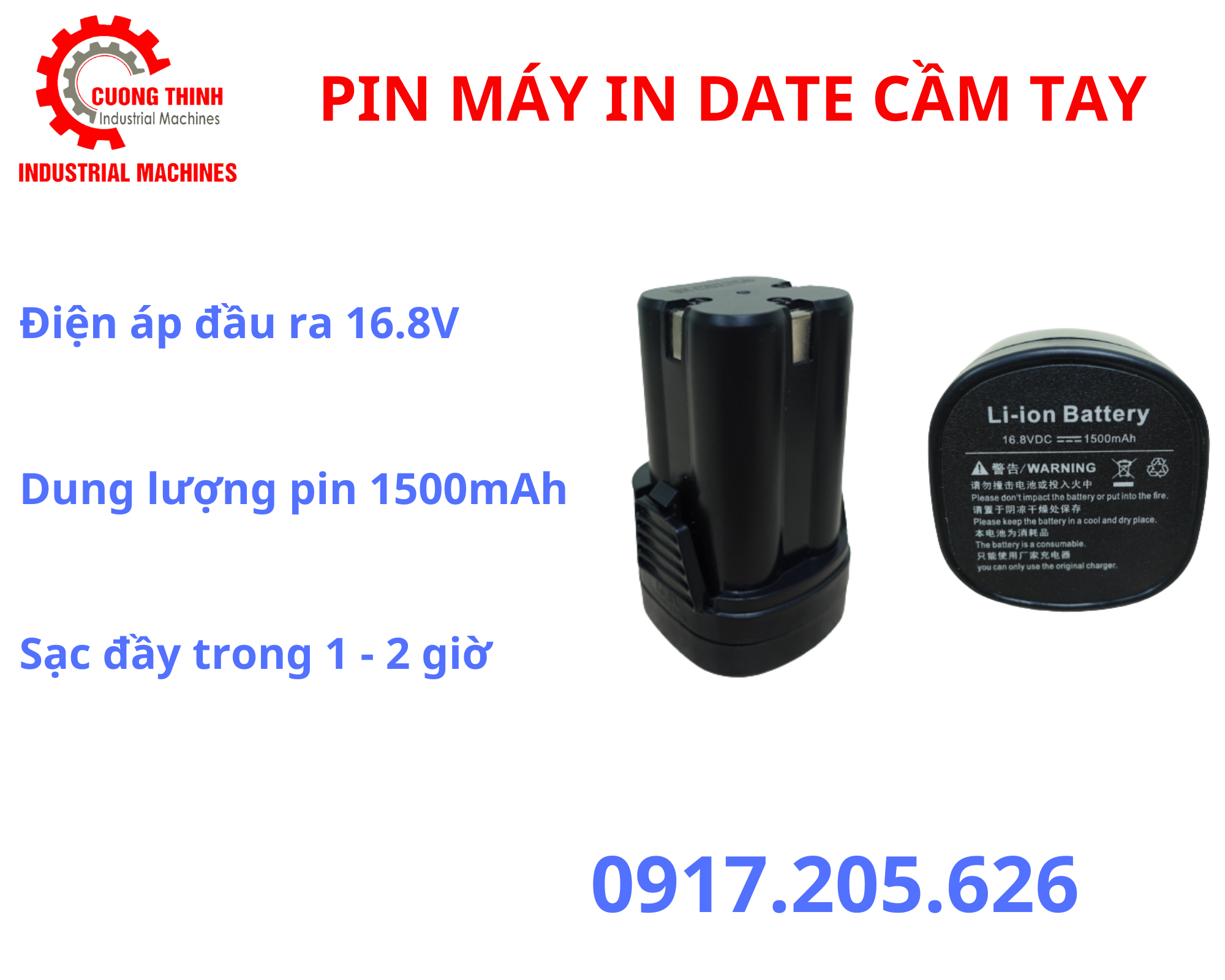 Pin máy in date cầm tay phun hạn sử dụng Cường Thịnh