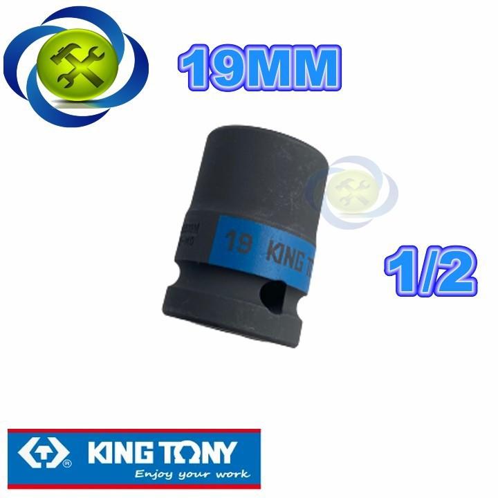 Tuýp 19mm loại 1/2 Kingtony 453519M ngắn 6 cạnh màu đen