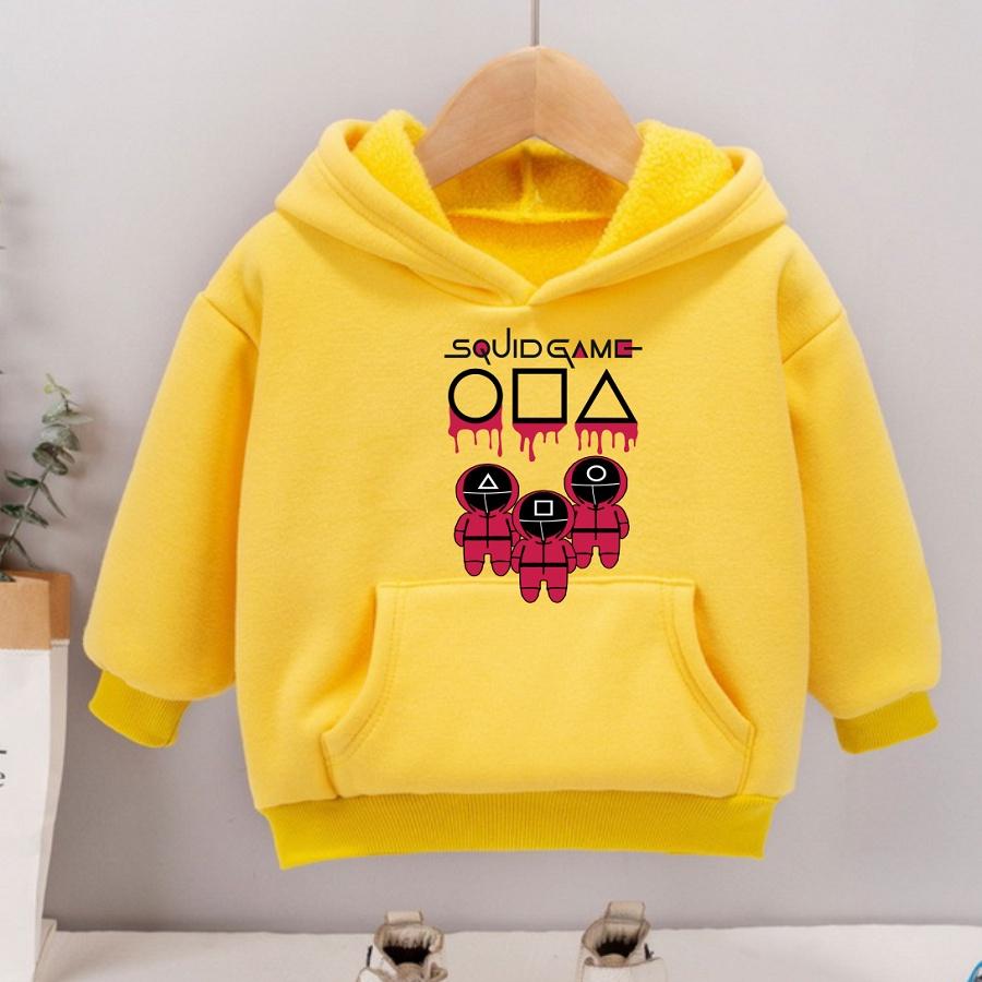 Áo khoác nỉ squid game trò chơi con mực áo khoác màu vàng các bạn trẻ cực thích