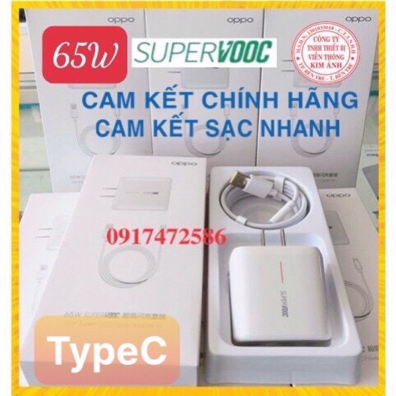 Bộ Sạc Nhanh 65W Super Vooc Dành Cho điện thoại Oppo - Hàng Chính Hãng