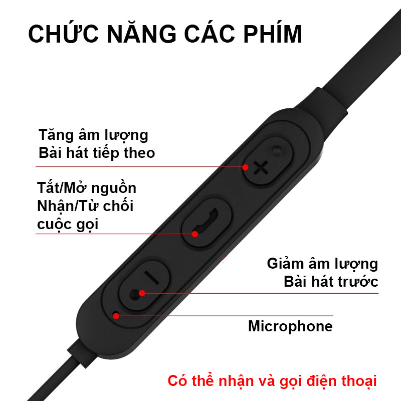 Tai Nghe Không Dây Bluetooth Nhét Tai Không Thấm Nước Earbuds Với Mic Tai Nghe Thể Thao - Hàng Chính Hãng