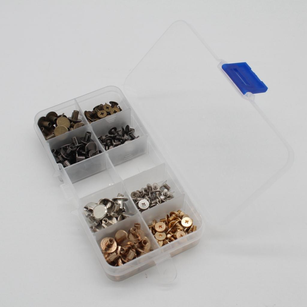 100Pcs Belt Screw Rivets Head Leather Craft Wallet Bag