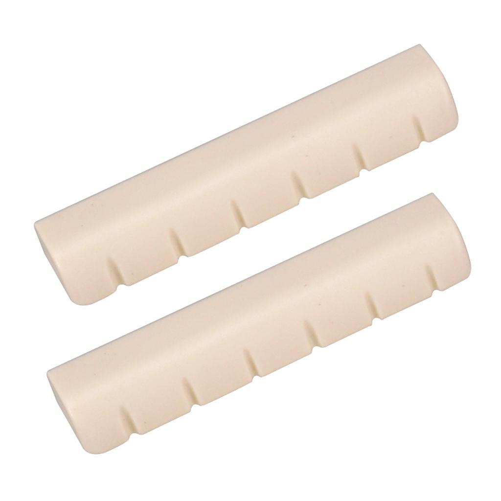 2 Pcs Guitar Slotted Nut For Classcial  Guitar Parts Beige Color