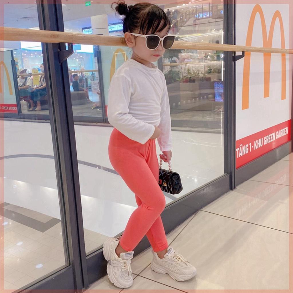 Quần leggings dài cho bé gái vải cotton spandex mềm mịn cực thoải mái và sang chảnh LYBABY QCD15
