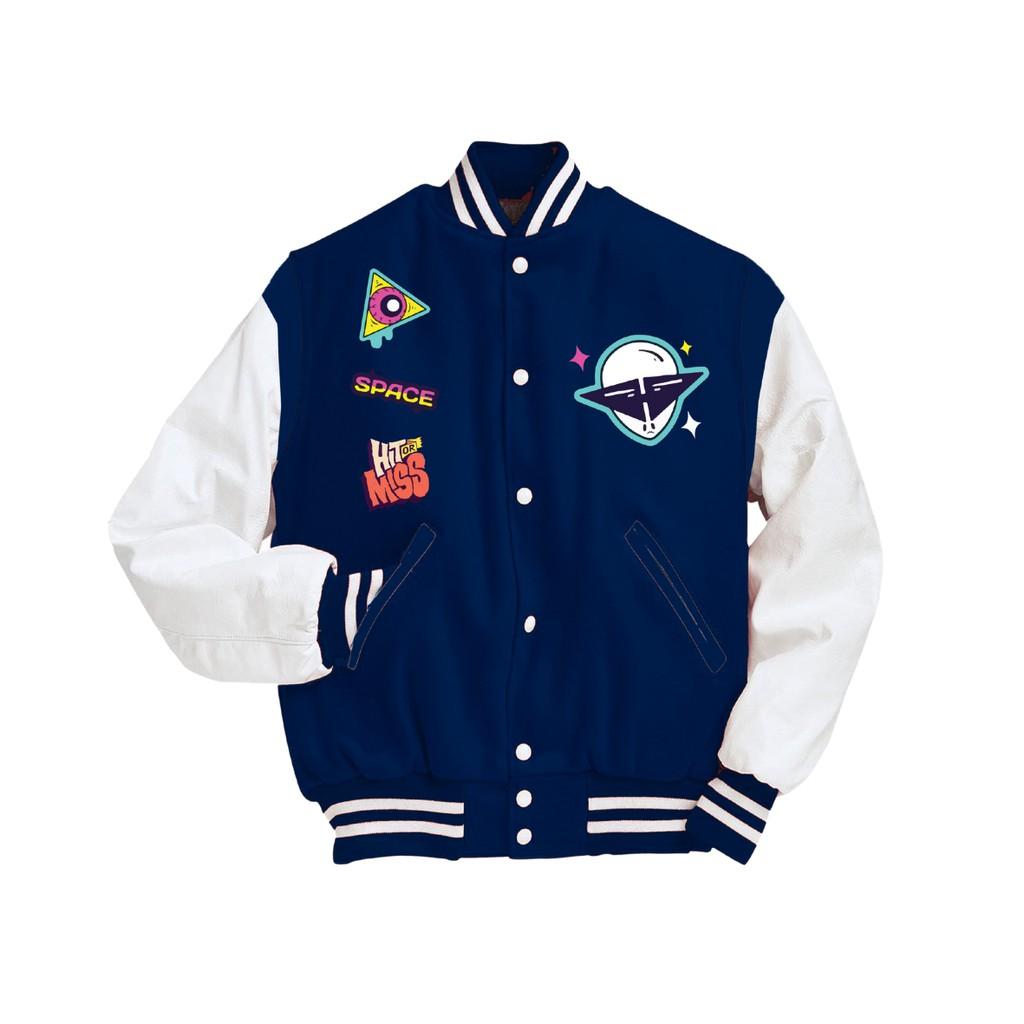 Áo khoác GOKIEN VINTAGE XANH NAVY chất nỉ cao cấp giữ nhiệt và thoáng - Bomber /Varsity