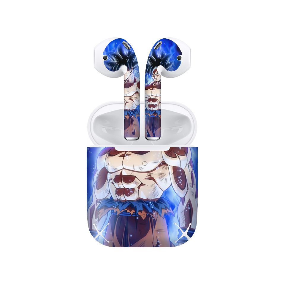 Miếng dán skin chống bẩn cho tai nghe AirPods in hình Songoku Dragon Ball - 7vnr008 (bản không dây 1 và 2)