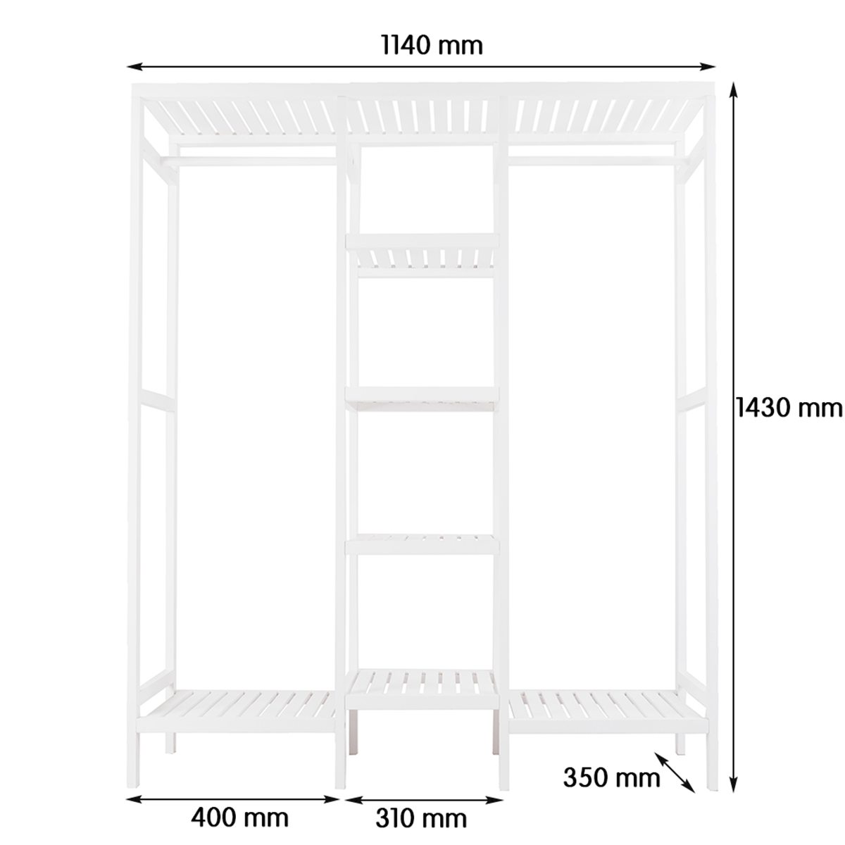 Giá Tủ Treo Quần Áo Gỗ Phối Kệ Triple Hanger Nội Thất Kiểu Hàn BEYOURs