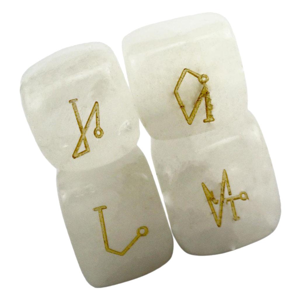 Natural Crystal Stone Engraved 4 Angel Symbols Palm Stone