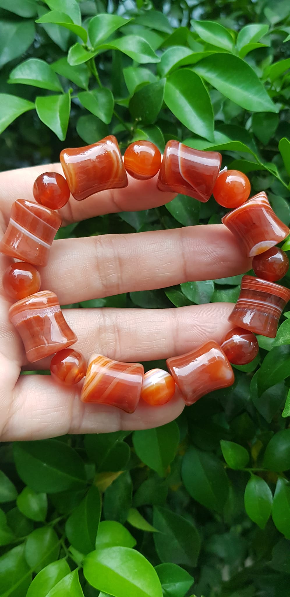 Vòng tay đá mã não đỏ kiểu Vòng hạt thống 14mm hạt tròn nhỏ Nam Nữ mệnh hoả mệnh thổ đeo ạ