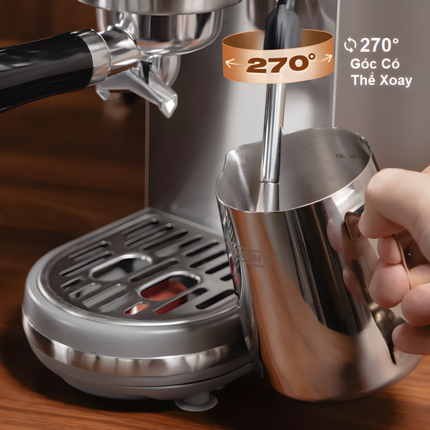 HÀNG CHÍNH HÃNG - Máy pha cà phê bán tự động Espresso, Cappuccino, Latte. Thương hiệu Mỹ cao cấp HiBREW - H10B