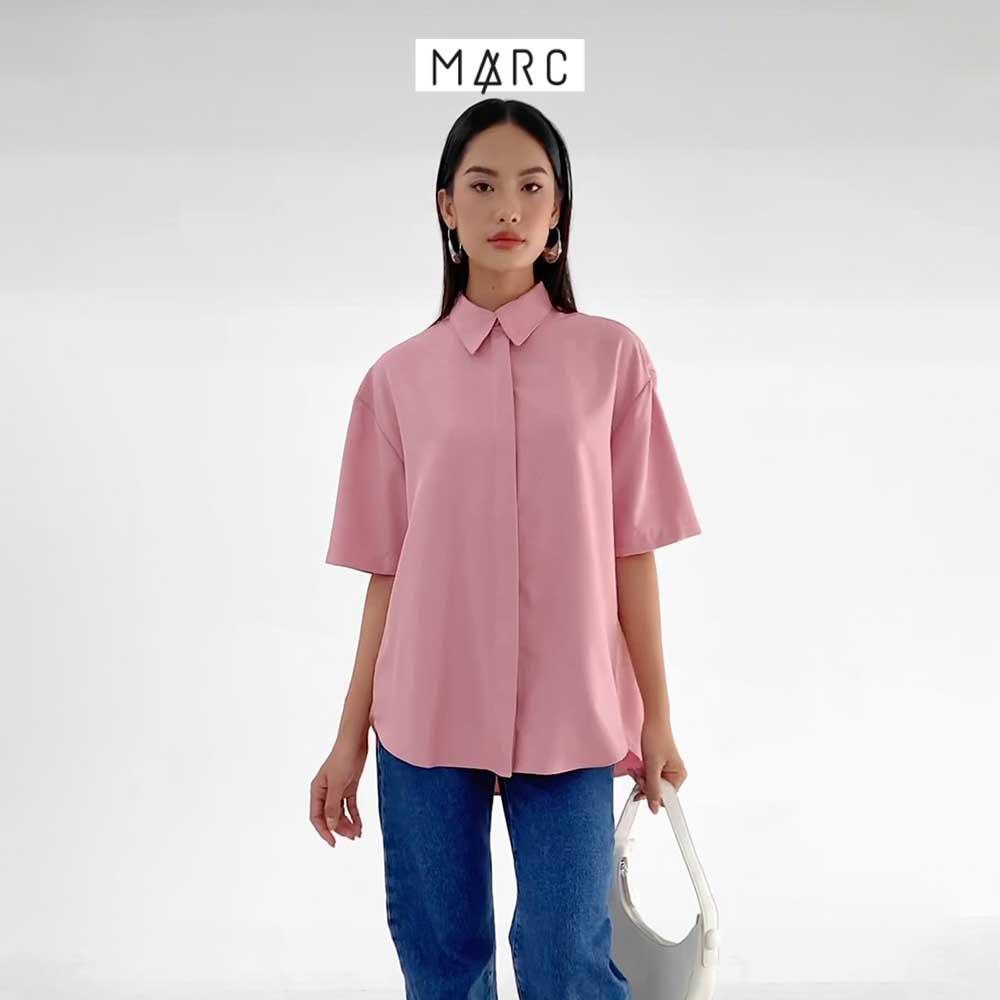 Áo sơ mi nữ MARC FASHION tay ngắn form rộng CBMH094322