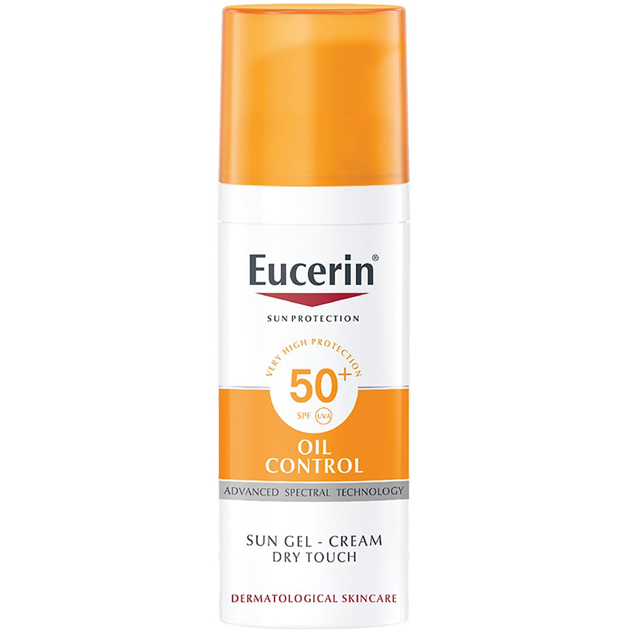 Combo Eucerin Kem Chống Nắng Da Nhờn Mụn Sun Gel-Cream Dry Touch Oil Control SPF50+ (50ml) & Nước Tẩy Trang Cho Da Mụn (200ml)