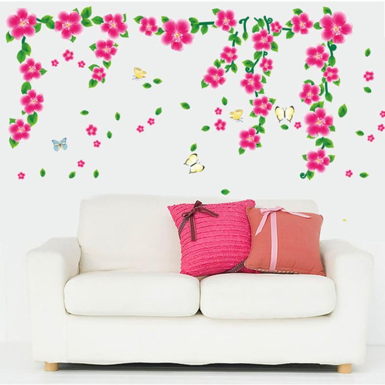 Decal trang trí tường - Mẫu Hoa Hồng dây leo lớn