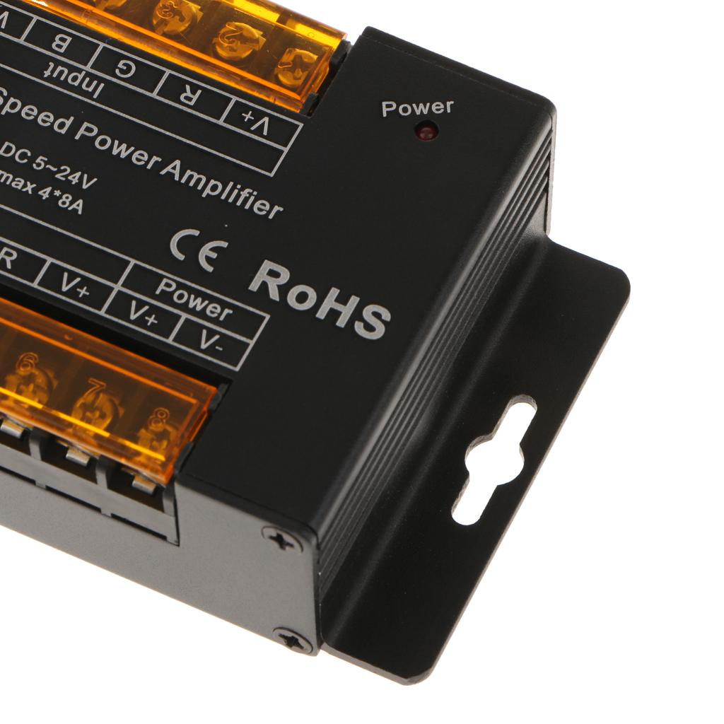RGBW Amplifier Module LED Dimmer Controller for LED Strip Ribbon Light Lamps, DC 5V~24V, 32A