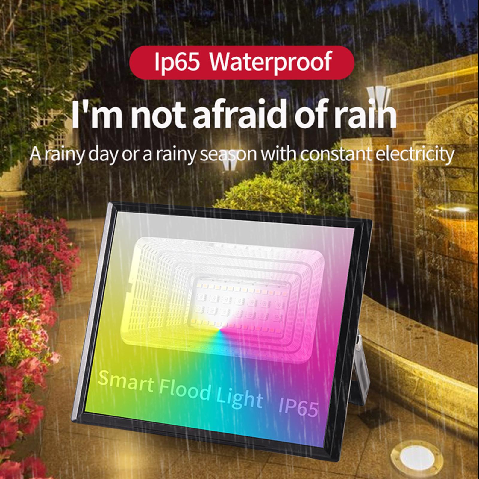 Smart WiFi Flood Light 30W 2000LM Dimmable RGB Color Changing Stage Lights Work with Alexa Google Home Wall Washer