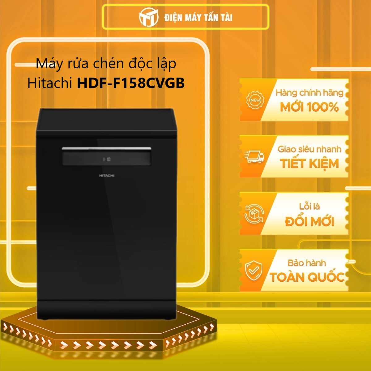 [Chỉ giao tại HCM] MÁY RỬA CHÉN HITACHI HDF-F158CVGB - Hàng chính hãng