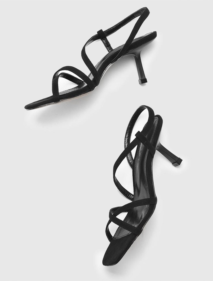 Sandal cao gót nhọn 7 phân Chữ X THS20