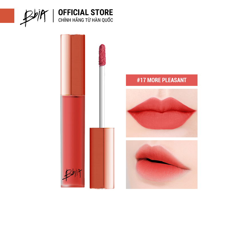 Son kem lì Bbia Last Velvet Lip Tint - 17 More Pleasant 5g (Màu cam san hô)